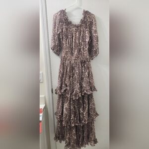 Cinq à Sept Brown Paisley Maxi Dress.